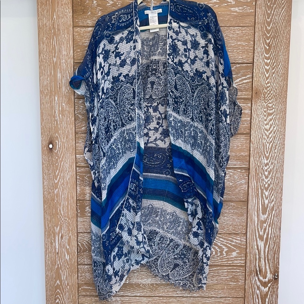 Subtle Luxury Blue and White Kimono